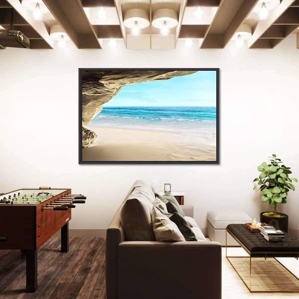 Tropical Cave Canvas Wall Art-3 Horizontal-Gallery Wrap-25" x 16"-Tiaracle