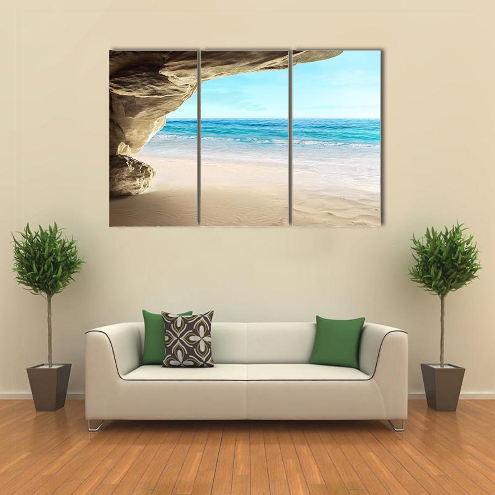 Tropical Cave Canvas Wall Art-3 Horizontal-Gallery Wrap-37" x 24"-Tiaracle