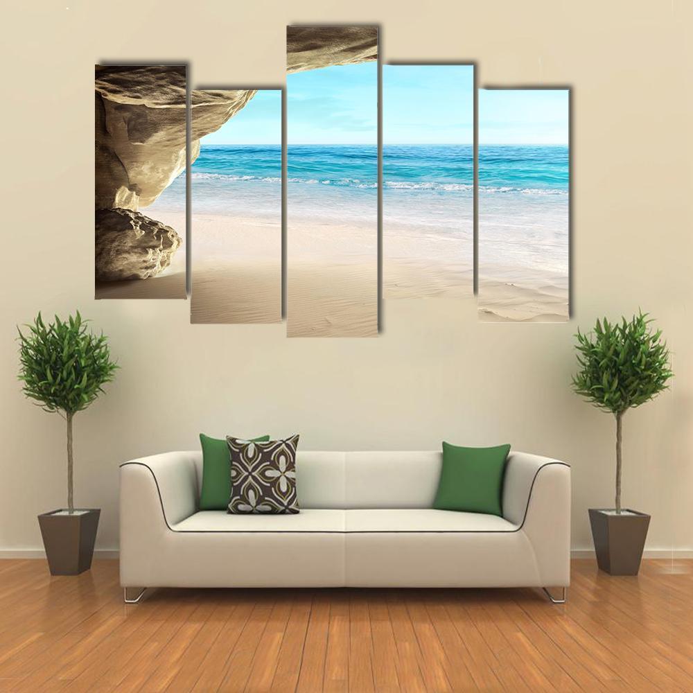 Tropical Cave Canvas Wall Art-5 Pop-Gallery Wrap-47" x 32"-Tiaracle