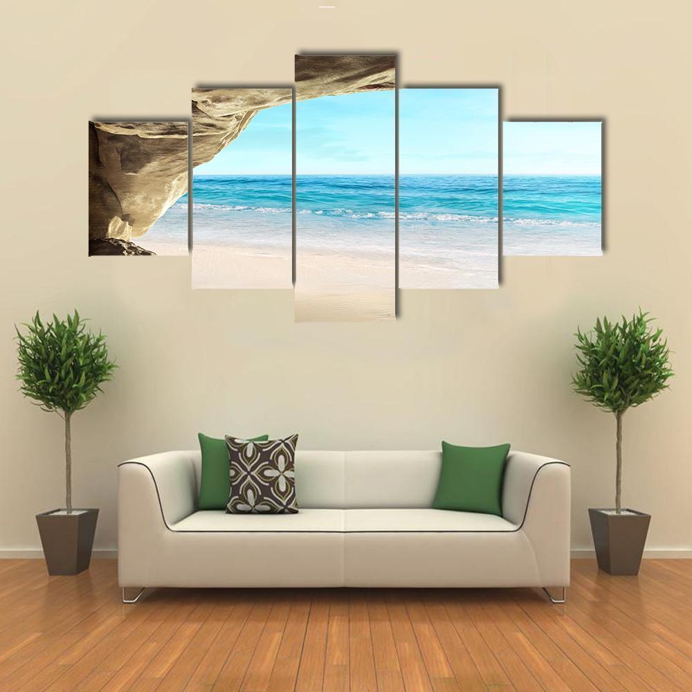 Tropical Cave Canvas Wall Art-3 Horizontal-Gallery Wrap-37" x 24"-Tiaracle