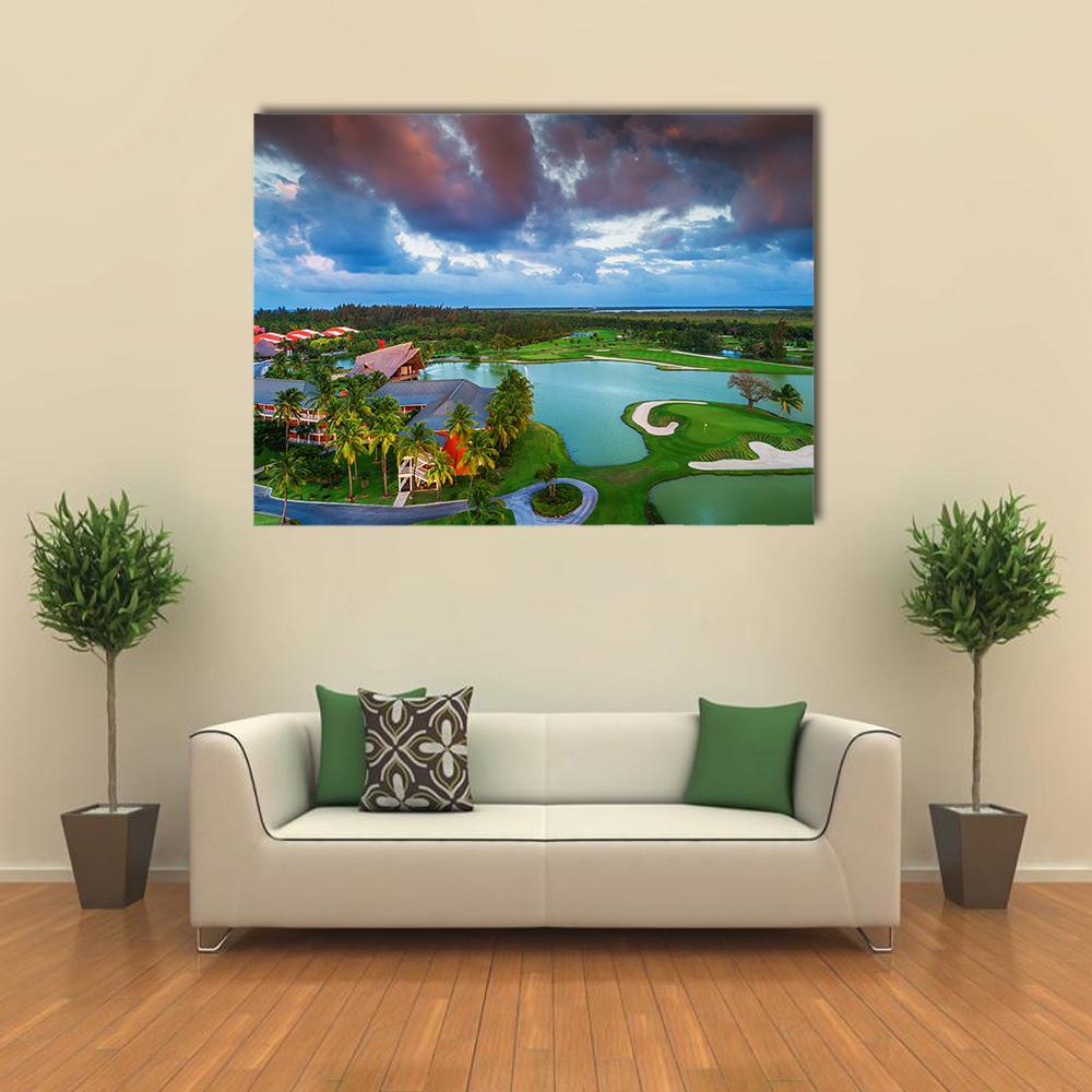 Tropical Golf Course In Dominican Republic Canvas Wall Art-4 Horizontal-Gallery Wrap-34" x 24"-Tiaracle