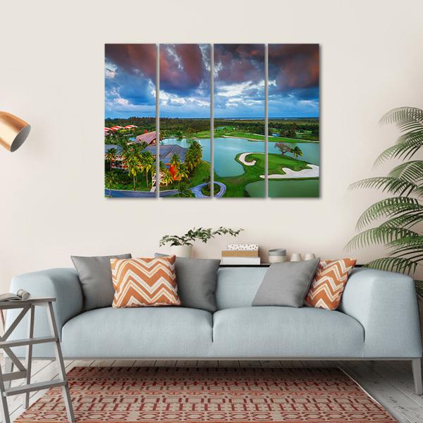 Tropical Golf Course In Dominican Republic Canvas Wall Art-4 Horizontal-Gallery Wrap-34" x 24"-Tiaracle