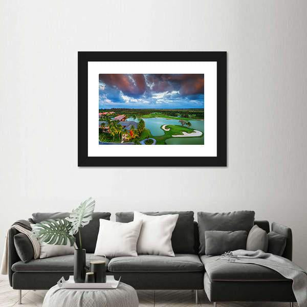 Tropical Golf Course In Dominican Republic Panoramic Canvas Wall Art-1 Piece-36" x 12"-Tiaracle