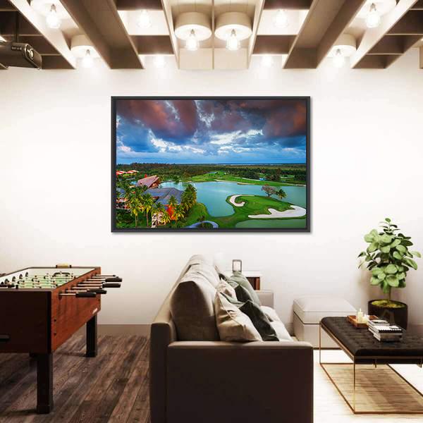 Tropical Golf Course In Dominican Republic Panoramic Canvas Wall Art-1 Piece-36&quot; x 12&quot;-Tiaracle