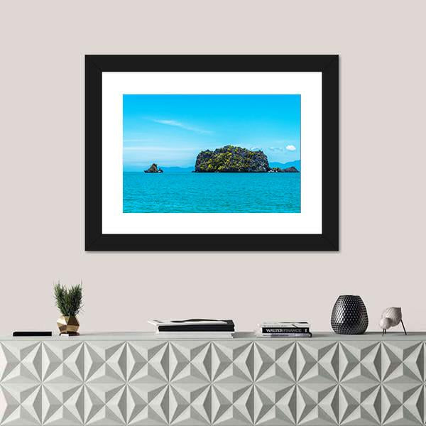 Tropical Island And Ocean Canvas Wall Art-3 Horizontal-Gallery Wrap-25" x 16"-Tiaracle