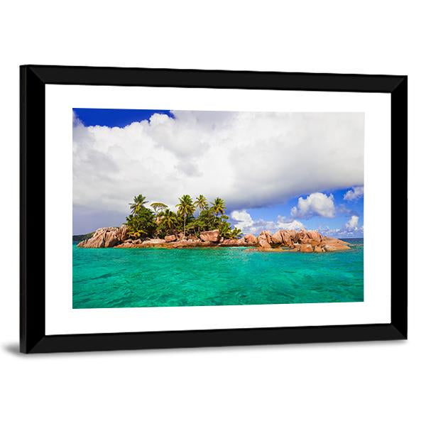 Tropical Island At Seychelles Canvas Wall Art-3 Horizontal-Gallery Wrap-25" x 16"-Tiaracle