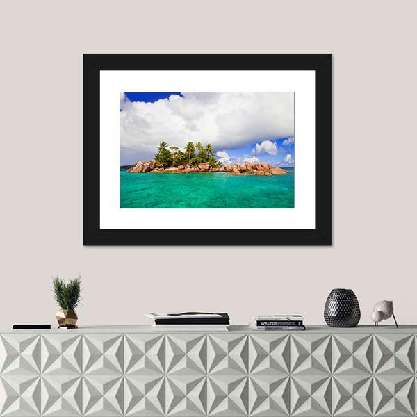Tropical Island At Seychelles Canvas Wall Art-3 Horizontal-Gallery Wrap-25" x 16"-Tiaracle