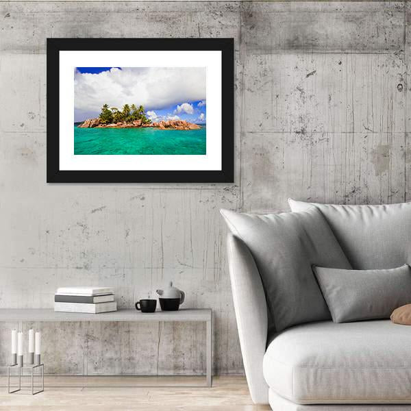 Tropical Island At Seychelles Canvas Wall Art-3 Horizontal-Gallery Wrap-25" x 16"-Tiaracle