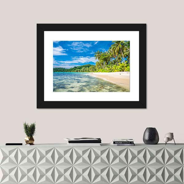 Tropical Island Beach In Koh Kood Canvas Wall Art-3 Horizontal-Gallery Wrap-25" x 16"-Tiaracle