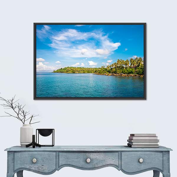 Tropical Island Beach Koh Kood Canvas Wall Art-3 Horizontal-Gallery Wrap-25" x 16"-Tiaracle