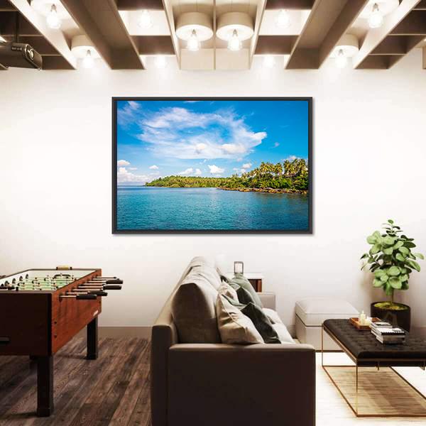 Tropical Island Beach Koh Kood Canvas Wall Art-3 Horizontal-Gallery Wrap-25" x 16"-Tiaracle