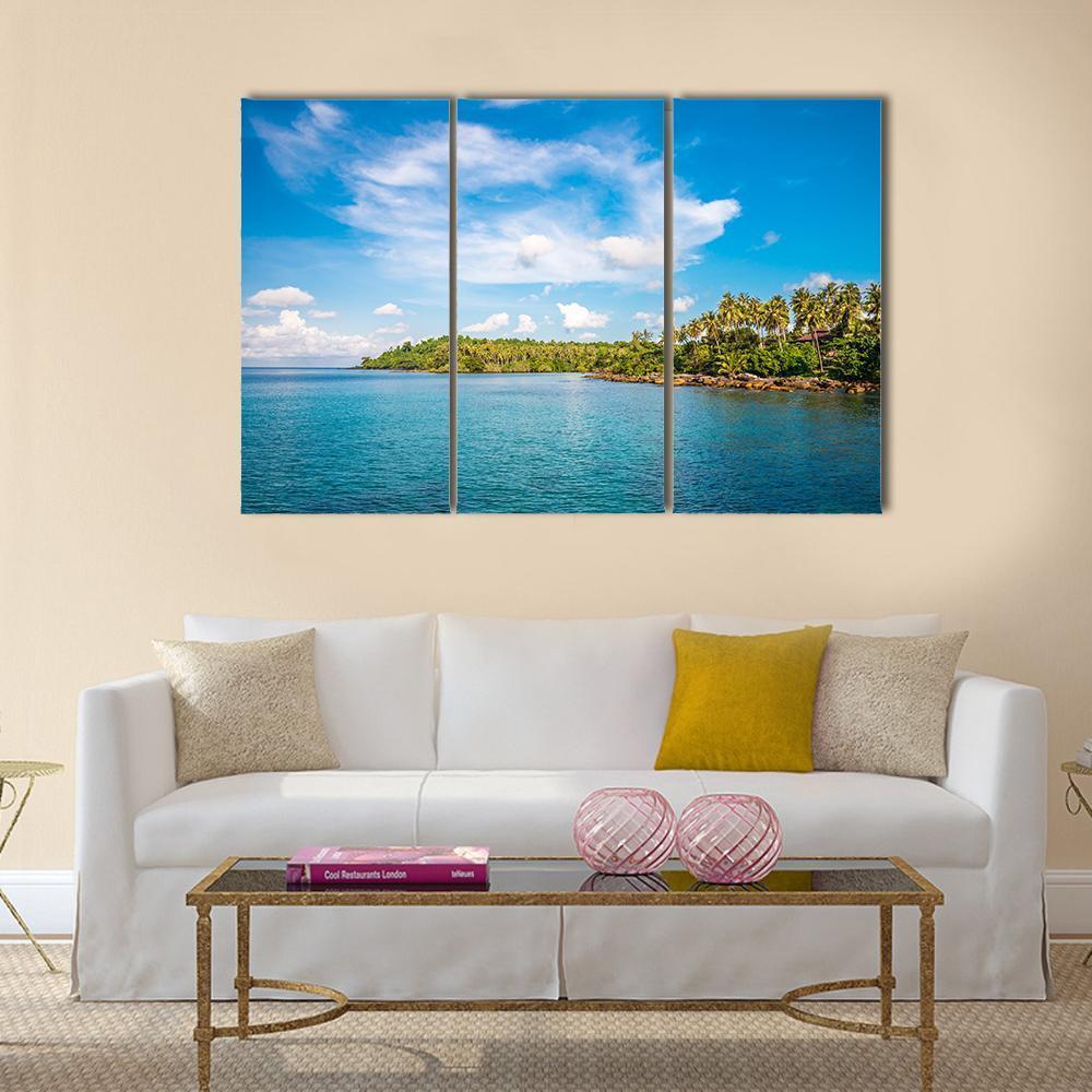 Tropical Island Beach Koh Kood Canvas Wall Art-3 Horizontal-Gallery Wrap-37" x 24"-Tiaracle