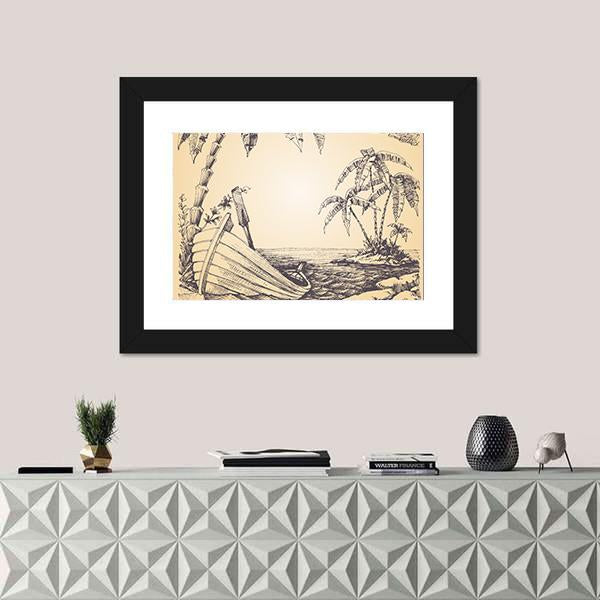 Tropical Island Canvas Wall Art-5 Horizontal-Gallery Wrap-22" x 12"-Tiaracle