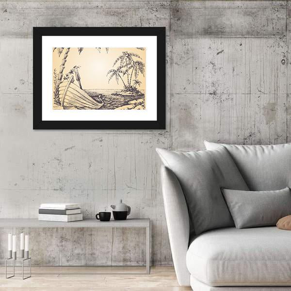 Tropical Island Canvas Wall Art-5 Horizontal-Gallery Wrap-22" x 12"-Tiaracle