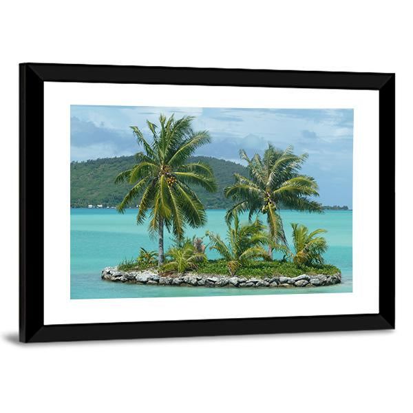 Tropical Island Near To Bora Bora Canvas Wall Art-3 Horizontal-Gallery Wrap-25&quot; x 16&quot;-Tiaracle