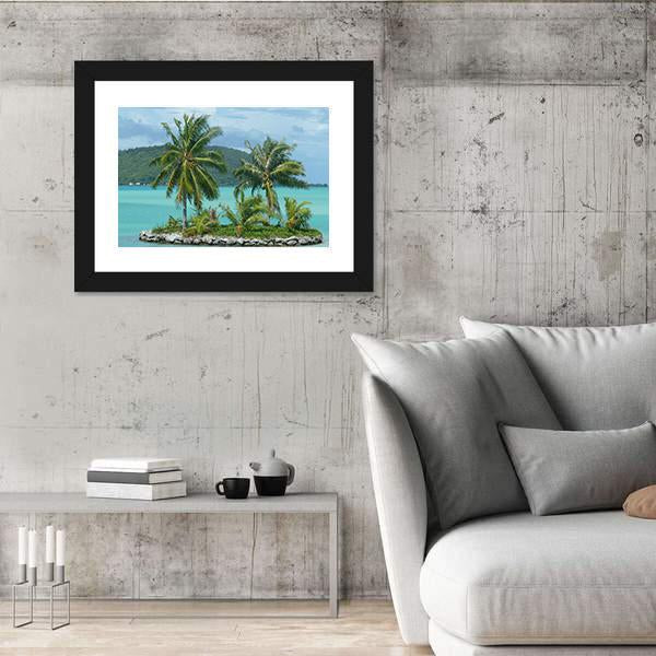 Tropical Island Near To Bora Bora Canvas Wall Art-3 Horizontal-Gallery Wrap-25" x 16"-Tiaracle