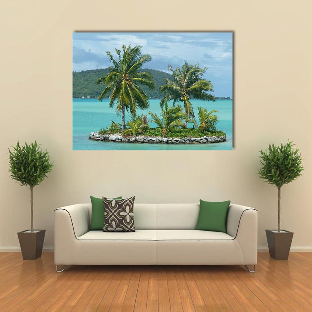 Tropical Island Near To Bora Bora Canvas Wall Art-1 Piece-Gallery Wrap-48" x 32"-Tiaracle