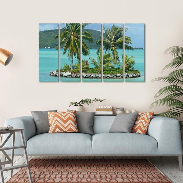 Tropical Island Near To Bora Bora Canvas Wall Art-5 Horizontal-Gallery Wrap-22" x 12"-Tiaracle