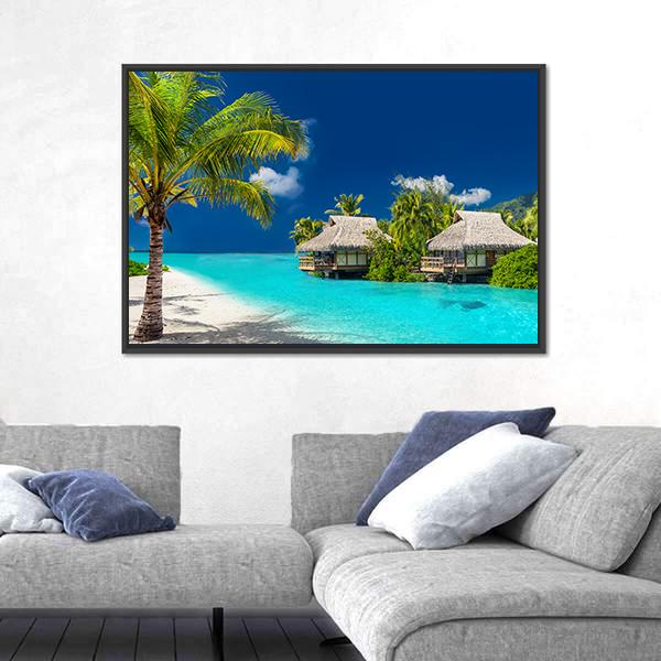 Tropical Island Of Bora Bora Panoramic Canvas Wall Art-1 Piece-36" x 12"-Tiaracle