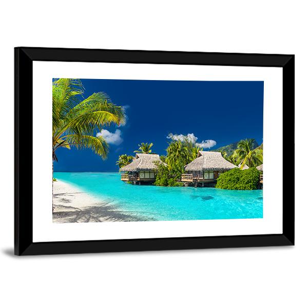 Tropical Island Of Bora Bora Panoramic Canvas Wall Art-1 Piece-36" x 12"-Tiaracle