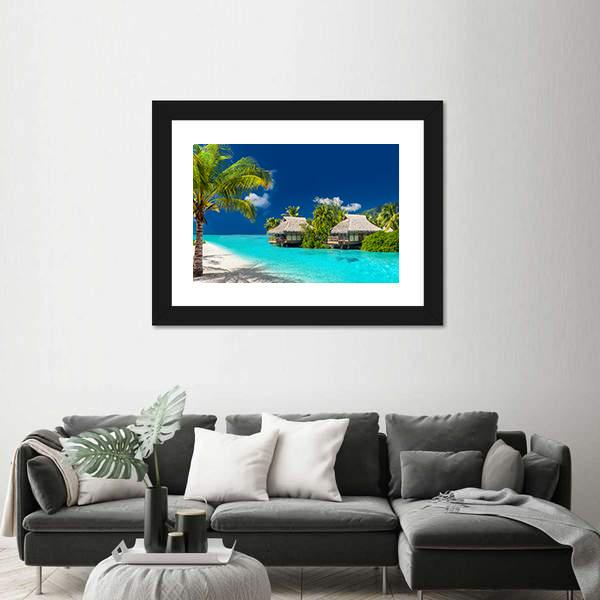 Tropical Island Of Bora Bora Panoramic Canvas Wall Art-1 Piece-36" x 12"-Tiaracle