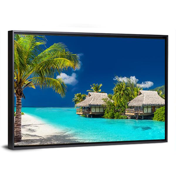 Tropical Island Of Bora Bora Panoramic Canvas Wall Art-1 Piece-36" x 12"-Tiaracle