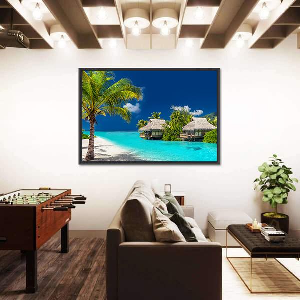 Tropical Island Of Bora Bora Panoramic Canvas Wall Art-1 Piece-36" x 12"-Tiaracle