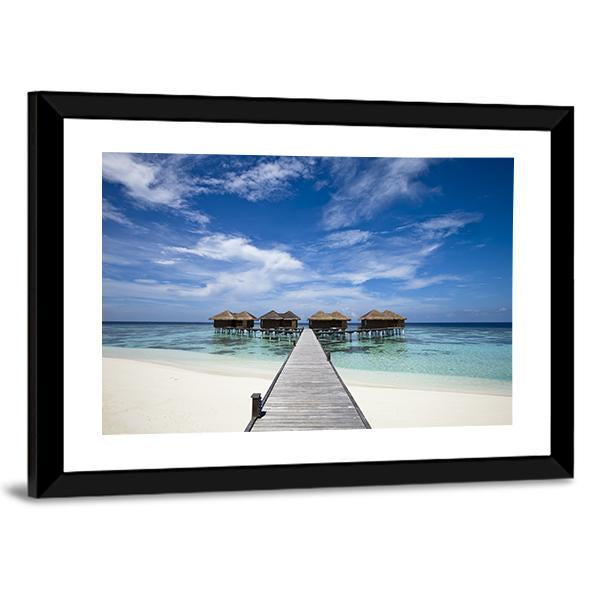 Tropical Island With White Sand Beach Panoramic Canvas Wall Art-1 Piece-36" x 12"-Tiaracle