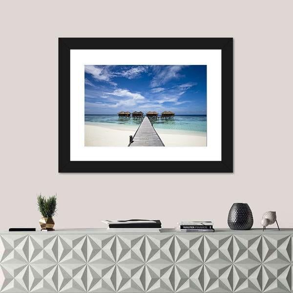 Tropical Island With White Sand Beach Panoramic Canvas Wall Art-1 Piece-36" x 12"-Tiaracle