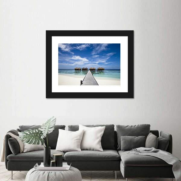 Tropical Island With White Sand Beach Panoramic Canvas Wall Art-1 Piece-36" x 12"-Tiaracle