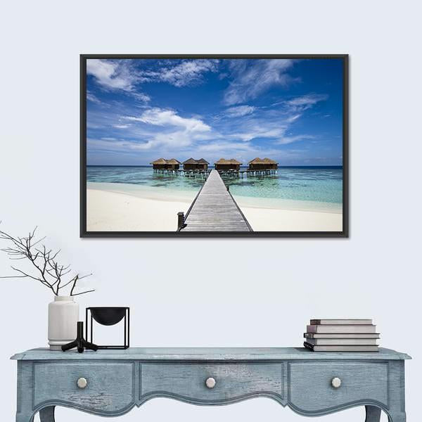 Tropical Island With White Sand Beach Panoramic Canvas Wall Art-1 Piece-36" x 12"-Tiaracle