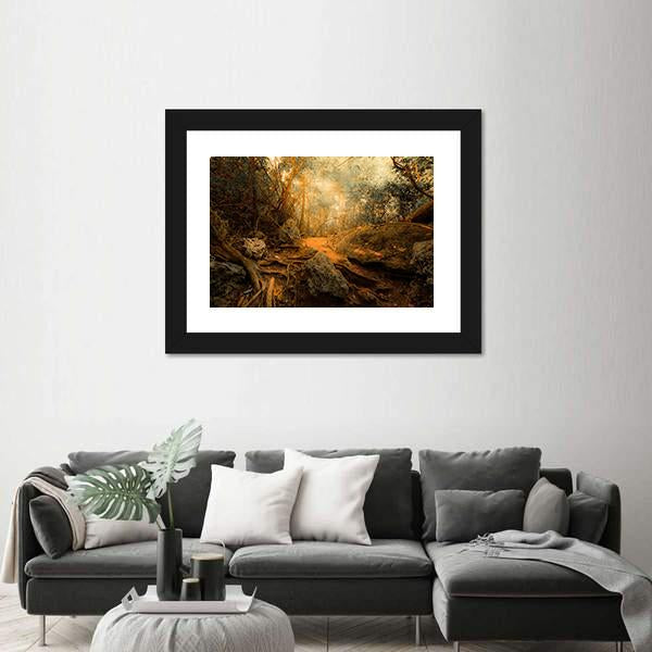Tropical Jungle Forest Canvas Wall Art-1 Piece-Framed Print-20" x 16"-Tiaracle