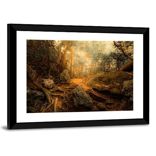 Tropical Jungle Forest Canvas Wall Art-5 Horizontal-Gallery Wrap-22&quot; x 12&quot;-Tiaracle