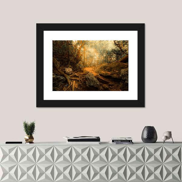 Tropical Jungle Forest Canvas Wall Art-5 Horizontal-Gallery Wrap-22&quot; x 12&quot;-Tiaracle