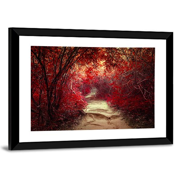 Tropical Jungle Forest With Tunnel And Path Way Through Lush Canvas Wall Art-5 Horizontal-Gallery Wrap-22&quot; x 12&quot;-Tiaracle