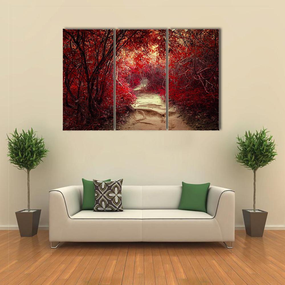 Pathway Through Tropical Jungle Canvas Wall Art-3 Horizontal-Gallery Wrap-37&quot; x 24&quot;-Tiaracle