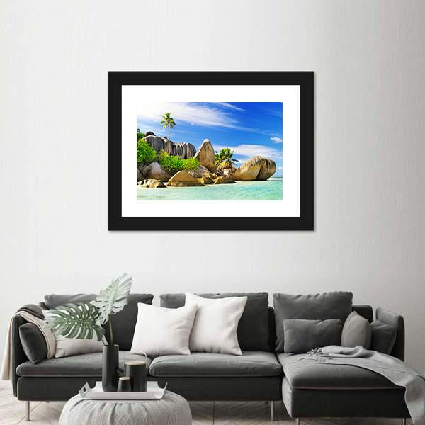 Tropical Paradise Islands Canvas Wall Art-1 Piece-Framed Print-20" x 16"-Tiaracle