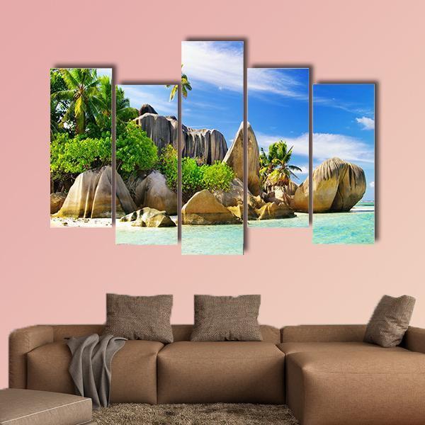 Tropical Paradise Islands Canvas Wall Art-5 Pop-Gallery Wrap-47" x 32"-Tiaracle