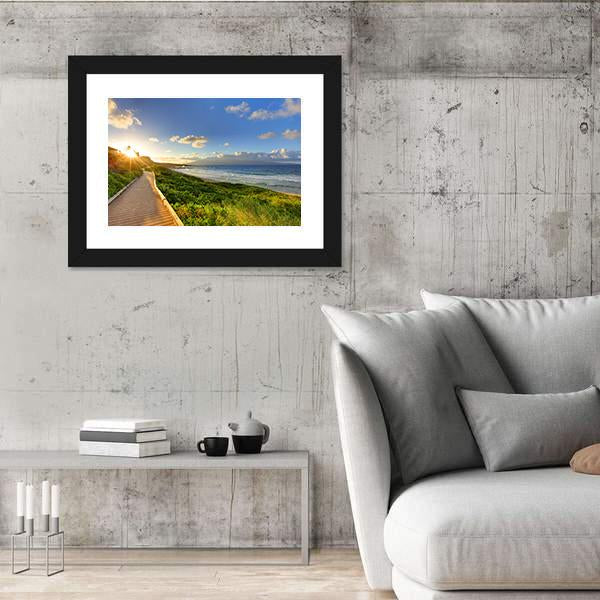 Tropical Path Near The Beach Canvas Wall Art-5 Horizontal-Gallery Wrap-22" x 12"-Tiaracle