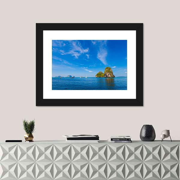 Tropical Phra Nang Railay Beach Canvas Wall Art-3 Horizontal-Gallery Wrap-25" x 16"-Tiaracle