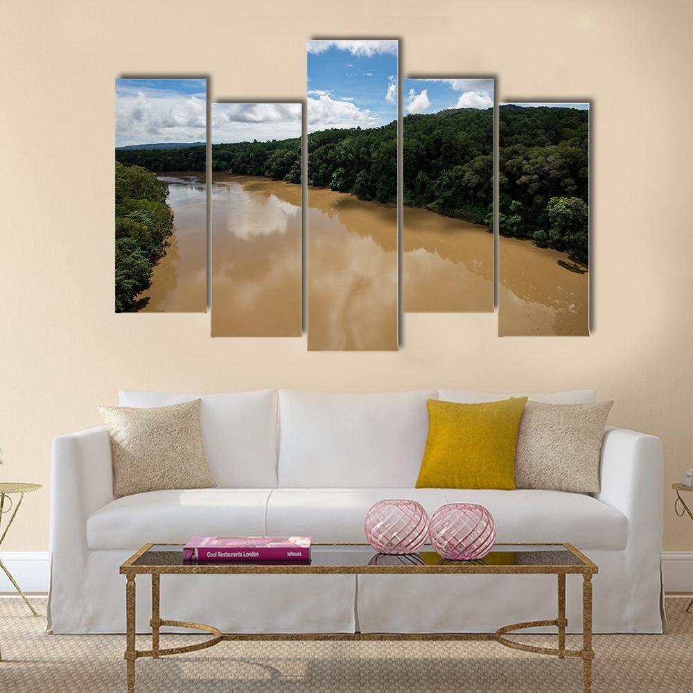 Tropical Rain Forest Of Kuranda Canvas Wall Art-5 Pop-Gallery Wrap-47" x 32"-Tiaracle