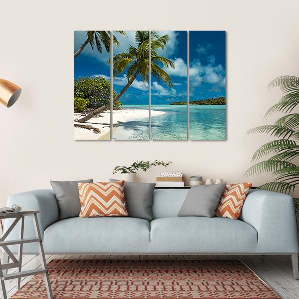 Tropical Sandy Beach Canvas Wall Art-4 Horizontal-Gallery Wrap-34" x 24"-Tiaracle