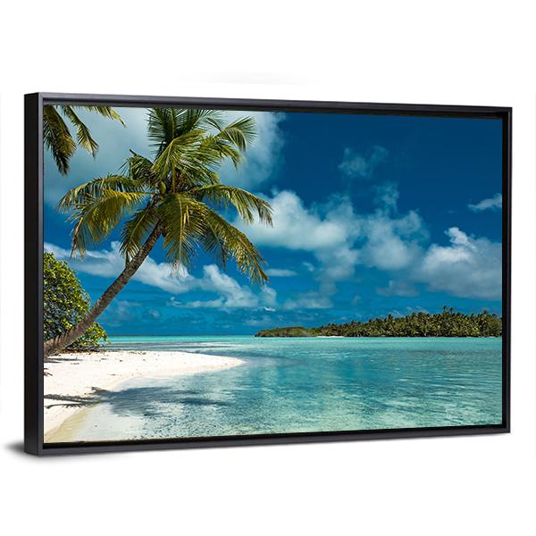 Tropical Sandy Beach Canvas Wall Art-3 Horizontal-Gallery Wrap-25" x 16"-Tiaracle