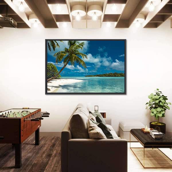 Tropical Sandy Beach Canvas Wall Art-3 Horizontal-Gallery Wrap-25" x 16"-Tiaracle