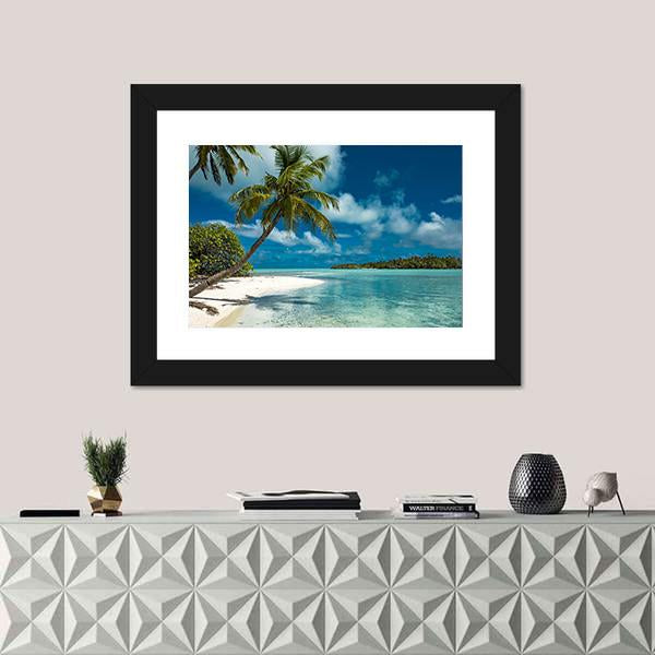 Tropical Sandy Beach Canvas Wall Art-3 Horizontal-Gallery Wrap-25" x 16"-Tiaracle
