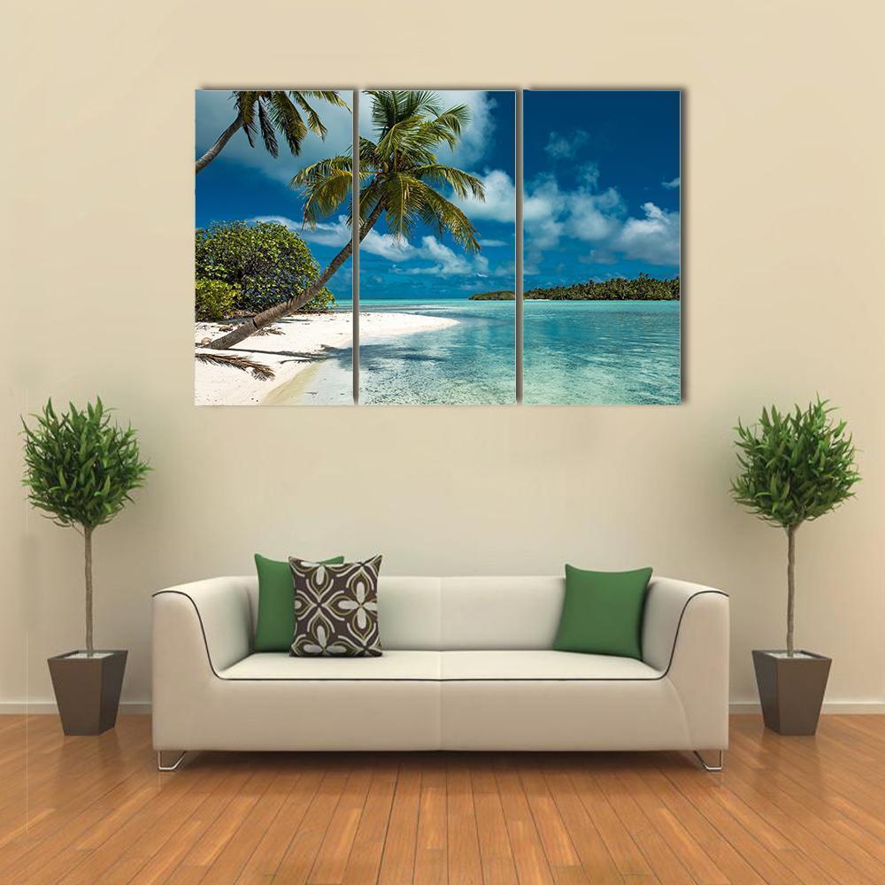 Tropical Sandy Beach Canvas Wall Art-3 Horizontal-Gallery Wrap-37" x 24"-Tiaracle