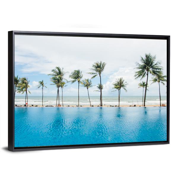 Tropical Sea And Coconut Trees On Beach Canvas Wall Art-3 Horizontal-Gallery Wrap-25" x 16"-Tiaracle