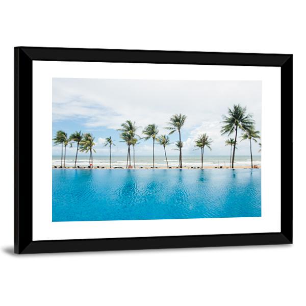 Tropical Sea And Coconut Trees On Beach Canvas Wall Art-3 Horizontal-Gallery Wrap-25" x 16"-Tiaracle