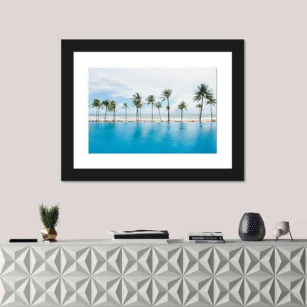 Tropical Sea And Coconut Trees On Beach Canvas Wall Art-3 Horizontal-Gallery Wrap-25" x 16"-Tiaracle