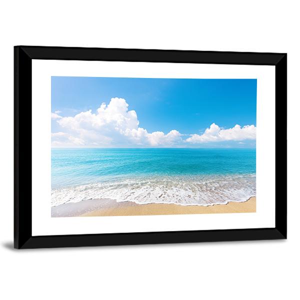 Tropical Sea & Beach Vertical Canvas Wall Art-3 Vertical-Gallery Wrap-12" x 25"-Tiaracle